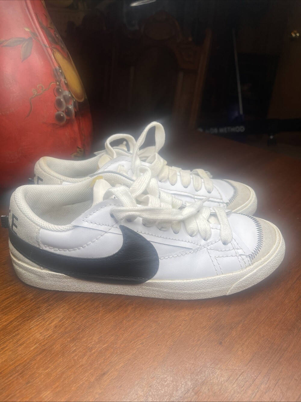 Nike Womens Blazer Low 77 Jumbo DQ1470-101 White Casual Shoes Sneakers Size 10M